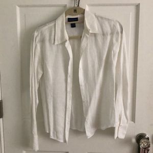Vintage Linen white button down -  Ann Taylor